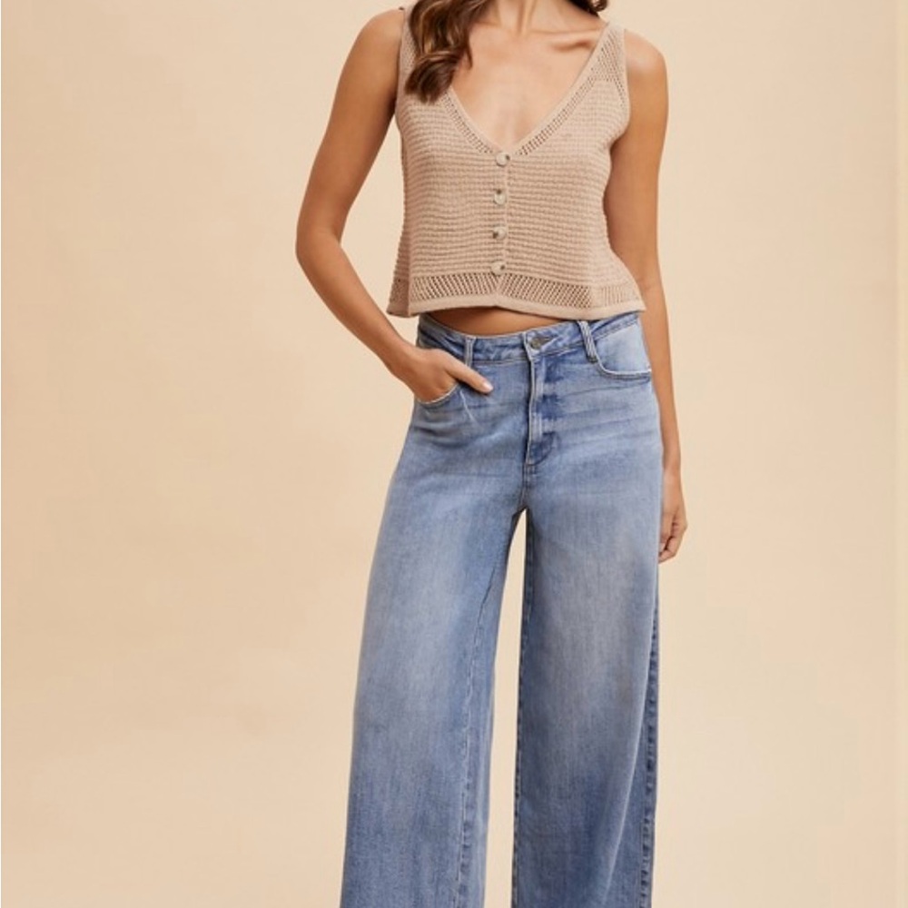 Women's medium indigo Wide-Leg Jeans